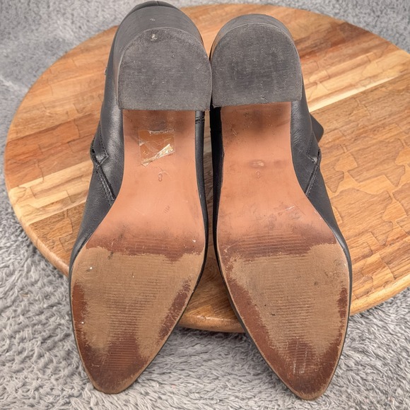 Madewell Fiona Black Leather Heel Pointed Toe Boot Side Zip MA452 Women Size 8 - Picture 8 of 8